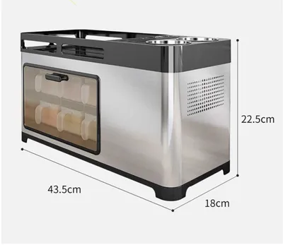 Stainless Steel Kitchen Sauce Seasoning Jar Tool Post Chopsticks Boxes Capped Necessities Sauce Vinegar Dressing Shelf
