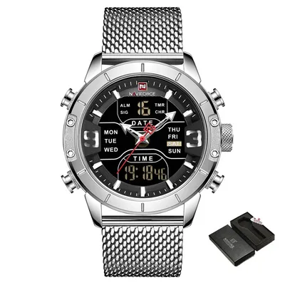 Quartz watch sports electronic dual display watch
