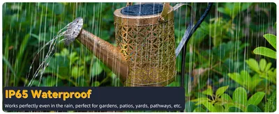 Outdoor Solar Watering Can With Lights Garden Decor Large Solar Powered Lanterns Hanging Waterproof LED Decorative Retro Metal Kettle String Lights For Table Yard Pathway Walkway Gardening Gifts