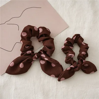 Parent-child model small little rabbit ears large intestine ring female hair tie knotted hair tie