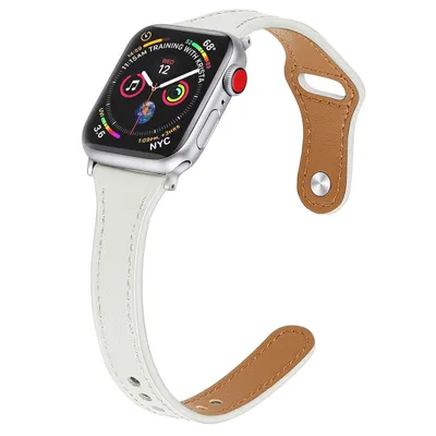 Leather reduced car line watch strap