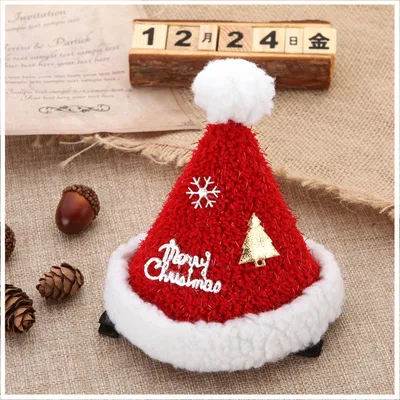 Cute Plush Christmas Hat Hairpin Headdress