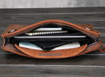 Men's business leather shoulder bag