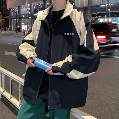 Autumn New Men's Color Matching Workwear Jacket