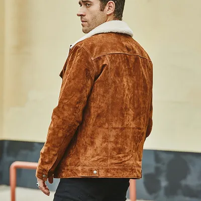 Genuine Leather Clothes Men's Cotton Padded Jacket