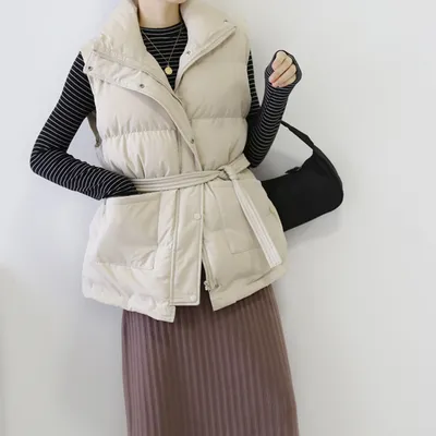 Autumn And Winter Down Cotton Vest Vest Women's Stand Collar Sleeveless