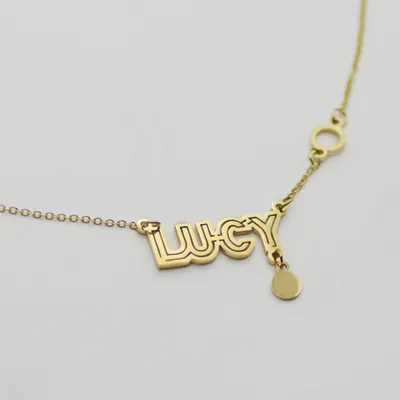 ذهبية 14 قيراط لا تتلاشى حروف LUCY في قلادة موضة شاملة