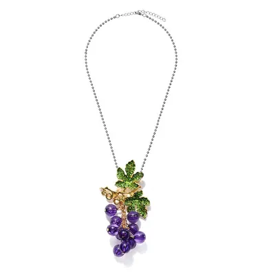 Fruit Brooch Grape String Rhinestones Plant Corsage Banquet Dress