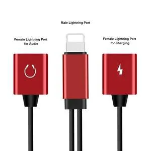 Lightning Wire-controlled Two-in-one Listening Song Charging Adapter Cable