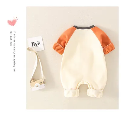 Baby Ins Style Cute Fleece-lined Jumpsuit Romper