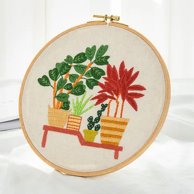 Hand Embroidery Diy Material Bag Cloth Plant Embroidery