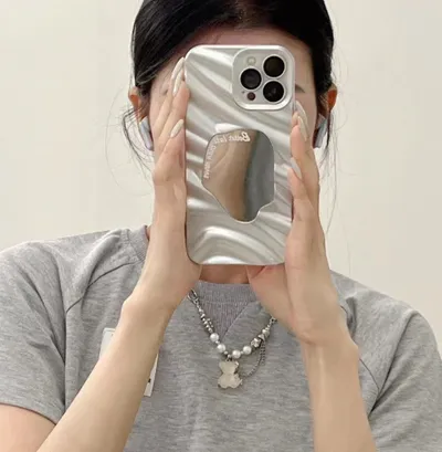 Wave Pattern Geometric Mirror Phone Case