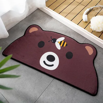 Cartoon Shaped Floor Mat Bedroom Entrance Carpet Semi-circle Floor Mat