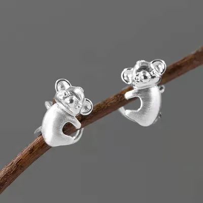 Koala's Hug S925 Sterling Silver Gold Plated Ear Clips