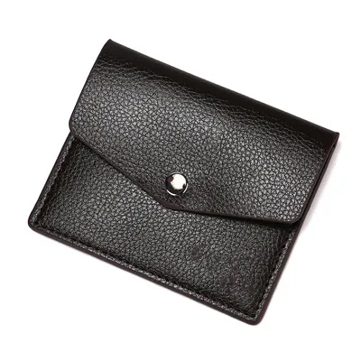 Litchi PU Leather Simple Stylish And Portable Multiple Card Slots Buckle Card Holder