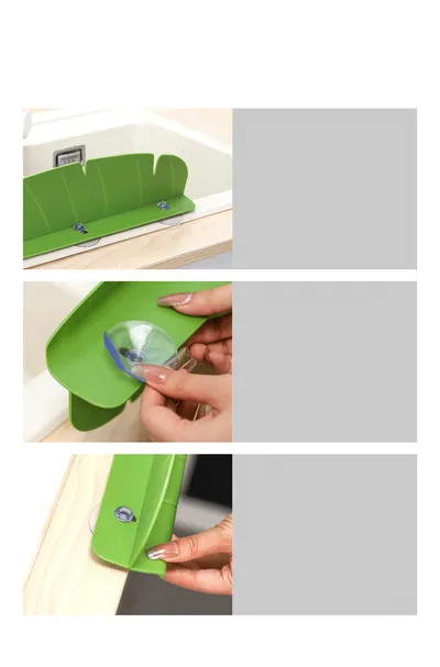 Silicone Kitchen Sink Splash Guard With Suction Cup Waterproof And Oil-Proof  Anti-Splash Baffle Soft Sink Shield For Dishwash