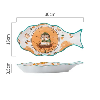 Home Large Nordic Steamed Fish Plate Microwave Available