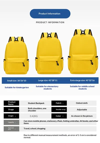 Customized Logo Printed Backpacks For Primary And Secondary School Students, Training Classes, Tutoring Bags, Gifts, Kindergarten Children's Leisure Backpacks