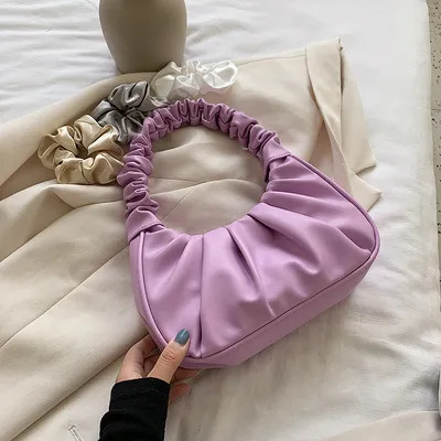حقيبة كتف فرنسية أنيقة قابلة للطي بتصميم سحابي أحمر شبكي