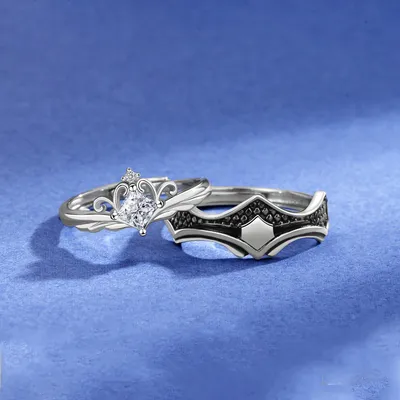 Sterling Silver Princess And Knight Couple Ring