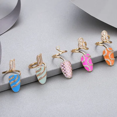 Copper Real Gold Plated Zirconium Drip Oil Nail Ring