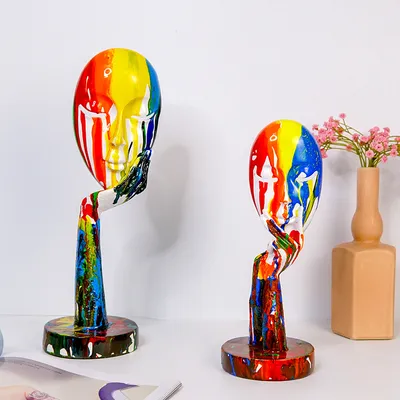 Nordic Creative Resin Craft Abstract Face Mask Home Decoration