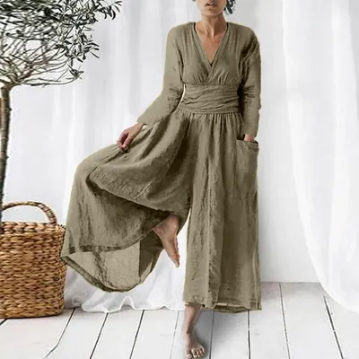 Casual Loose Long Sleeve Jumpsuit Women