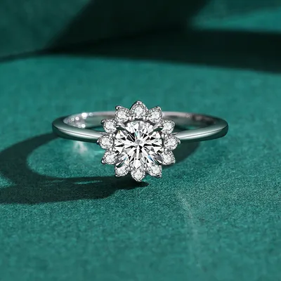 S925 Sterling Silver Lace Diamond Ring