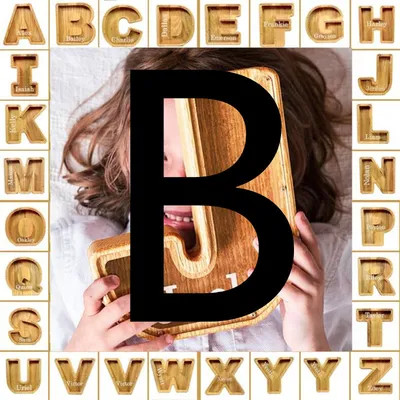 Wooden Piggy Bank Creative English Alphabet Piggy Bank Wooden Acrylic Crafts