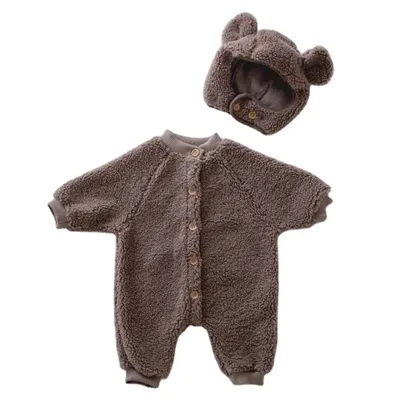 New baby button Plush creeper for autumn and winter