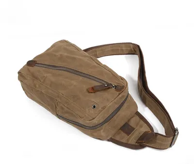 Multifunctional male mini canvas chest bag