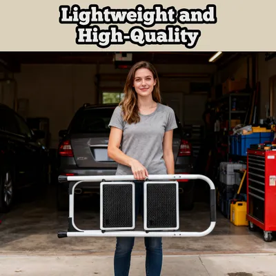 2 Step Folding Ladder Stool In White - Compact Design For Home Use