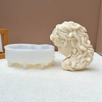 Half Face Medusa Candle Silicone Mold
