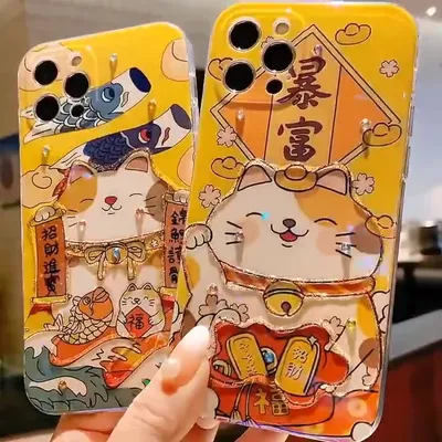 Zhaocai Cat Adhesive Mobile Phone Case