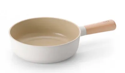 مقلاة كورية غير لاصقة من السيراميك الأبيض