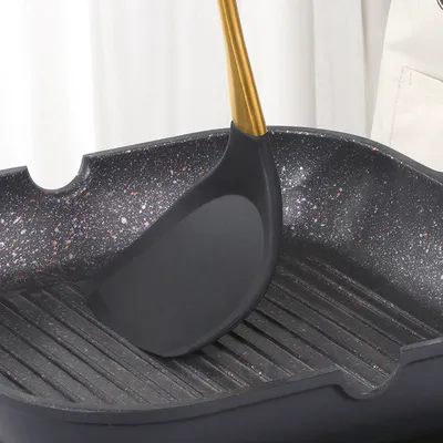 Kitchen Non-stick Pan Stir-fry Shovel Stainless Steel Kitchenware 7-piece Set With Stand