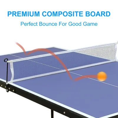 4.5ft Table Tennis Table Foldable & Portable Ping Pong Table Set With Net And 2 Ping Pong Paddles For Indoor Outdoor Game