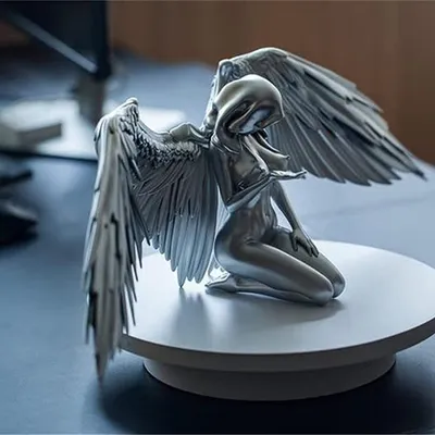 Silver Angel Wings Resin Craft Desktop Ornaments
