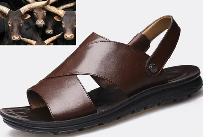 Men's leather men's beach shoes