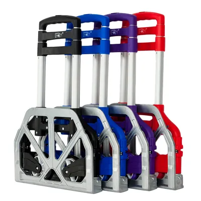 Portable Foldable Telescopic Trolley, Driver's Cart, Luggage Cart, Black