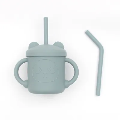Tableware Infant Children's Silicone Learning Drink Straw Cup