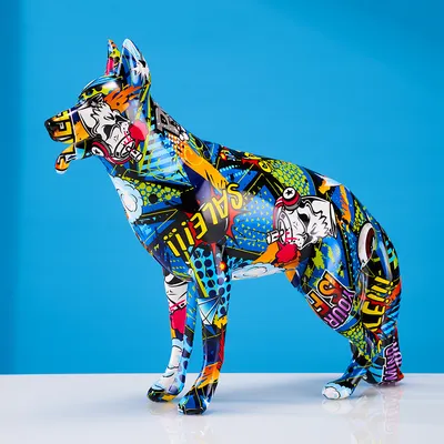 Color Plating German Shepherd Resin Craft Ornament