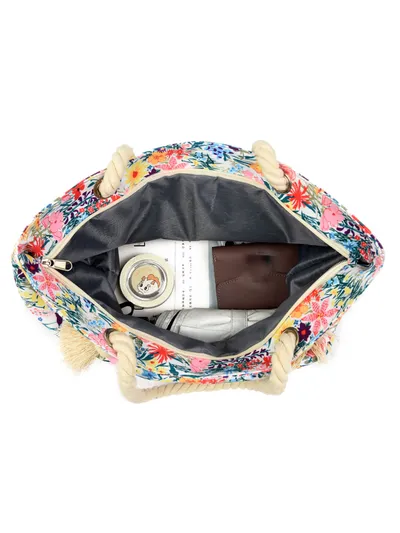 Only Self Pickup---Art Flower Pattern Beach Bags For Women, Beach Bag Tote Waterproof Sandproof, Beach Bags For Women