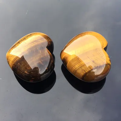Tiger's Eye Stone Heart Shaped Semi-finished Craft