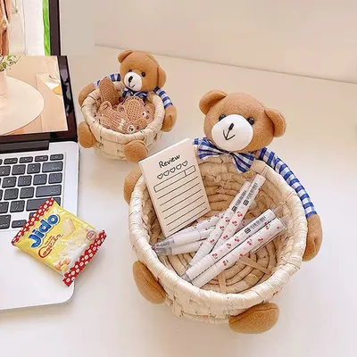 Ornament Home Crafts Straw Storage Basket