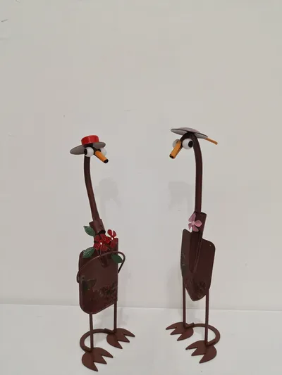 Cute Duck Garden Art Shovel Spade Art Craft Wrought Iron Decoration