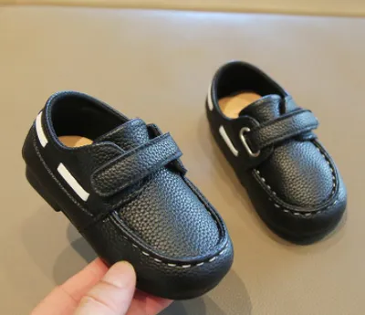 2026 New Autumn British Retro Kids Leather Shoes, Soft Sole Baby Casual Loafers Moccasin Shoes For Boys Toddlers