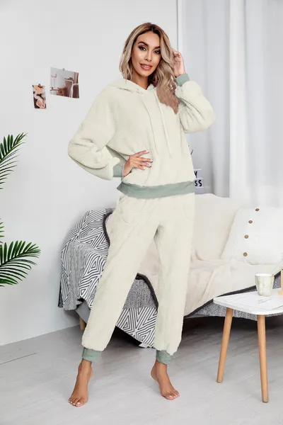 Double-faced Fleece Hooded Sweater Home Wear Casual Women's Clothing