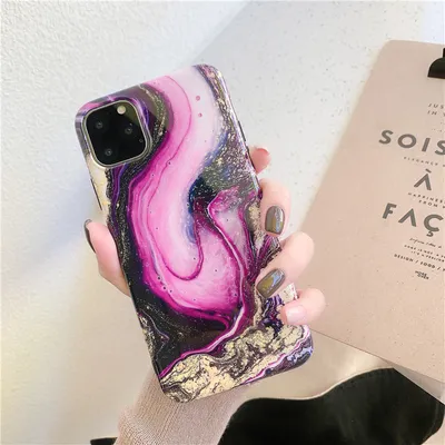 Colorful crystal marble pattern phone case