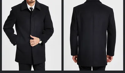 Middle-Aged And Elderly Men's Thick Woolen Coat